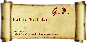 Gulis Melitta névjegykártya